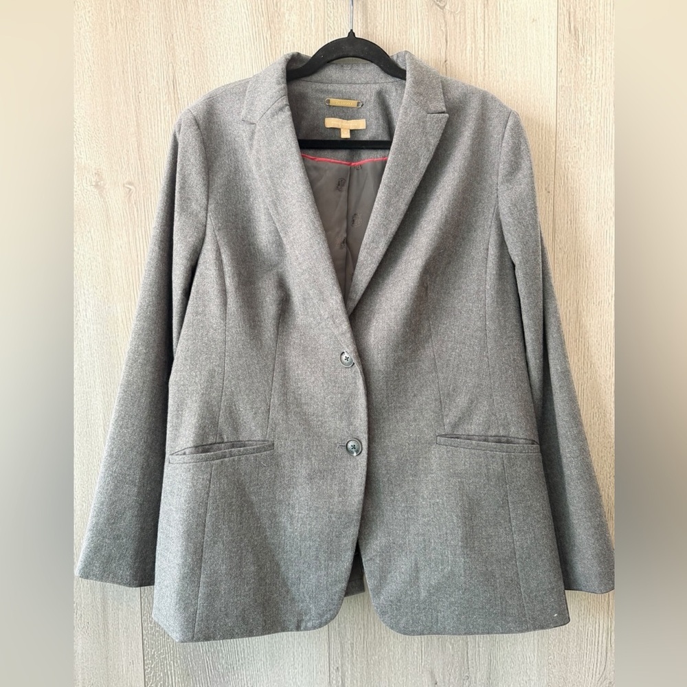 Talbots Heather Gray Women's Notch-Lapel Blazer